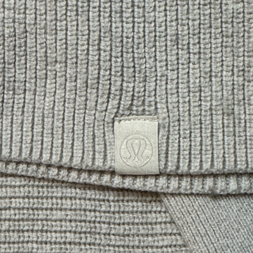 Lululemon Boxy Cotton-Blend Sweater Heathered Bone Cream sz est 8-10 - Picture 4 of 9